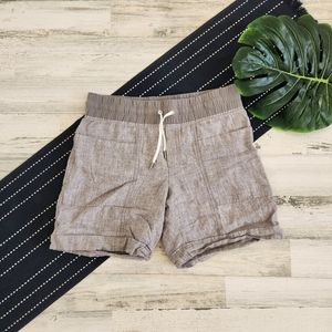 Athleta Cabo Linen Shorts Elastic Waistband Size 8